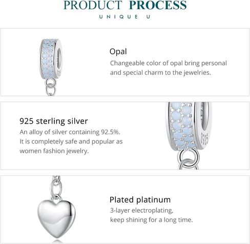 Rose Safety Chain Charms with 2 Rubber Spacer Stoppers Charms 925 Sterling Silver Beads fit Pandora Charms Bracelet for Women in Kuwait