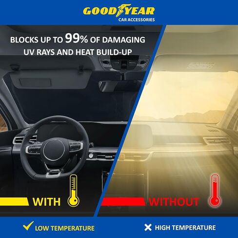 مظلة شمس للزجاج الأمامي قابلة للطي من Goodyear لسيارة Mitsubishi Outlander 2014-2021، غطاء زجاج أمامي للسيارة مناسب حسب الطلب، مظلة شمسية للسيارة، واقي شمس للسيارة، ظلال نافذة السيارة التلقائية للنافذة الأمامية - GY008238 in Saudi Arabia