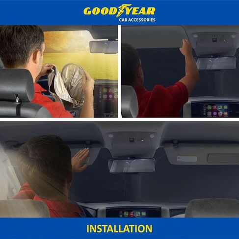 مظلة شمس للزجاج الأمامي قابلة للطي من Goodyear لسيارة Mitsubishi Outlander 2014-2021، غطاء زجاج أمامي للسيارة مناسب حسب الطلب، مظلة شمسية للسيارة، واقي شمس للسيارة، ظلال نافذة السيارة التلقائية للنافذة الأمامية - GY008238 in Saudi Arabia