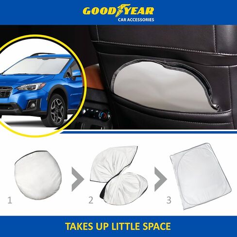 مظلة شمس للزجاج الأمامي قابلة للطي من Goodyear لسيارة Mitsubishi Outlander 2014-2021، غطاء زجاج أمامي للسيارة مناسب حسب الطلب، مظلة شمسية للسيارة، واقي شمس للسيارة، ظلال نافذة السيارة التلقائية للنافذة الأمامية - GY008238 in Saudi Arabia