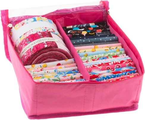 Missouri Star Storage Bag for Precut Fabrics for Quilting Sewing Box Organizer Holds Fat Quarters, Charm Packs, Layer Cakes Canvas Carrying Case with Removable Dividers, Small Aqua (NOT4996) in Kuwait