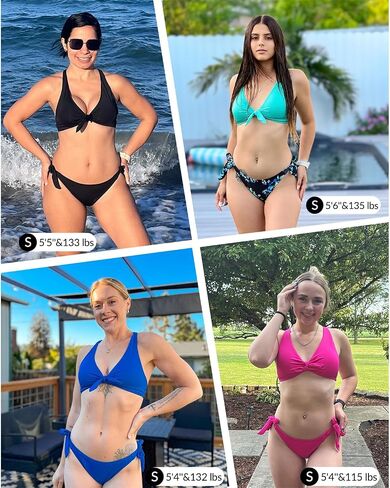 Aqua Eve Women Bikini Set - Two Piece Swimsuit Low Rise Bathing Suit Knot Tie Bikini in Saudi Arabia