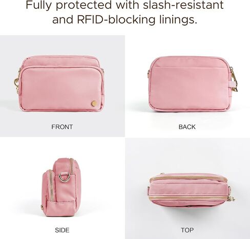 Anti Theft Crossbody Bag for Women, Slash-resistant RFID Blocking Travel Purses, Small Shoulder Bag Handbag, Nylon in Saudi Arabia