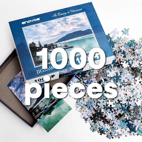 Enovoe 1000 Piece Jigsaw Puzzle - Lassen National Park California - Scenic Snow-Covered Mountains and Frozen Lake - Paper Puzzle for Adults - Multicolour - Ideal for Home Decor and Stress Relief in Saudi Arabia