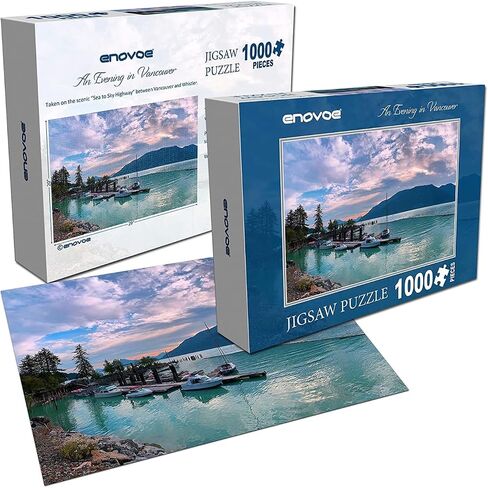Enovoe 1000 Piece Jigsaw Puzzle - Lassen National Park California - Scenic Snow-Covered Mountains and Frozen Lake - Paper Puzzle for Adults - Multicolour - Ideal for Home Decor and Stress Relief in Saudi Arabia