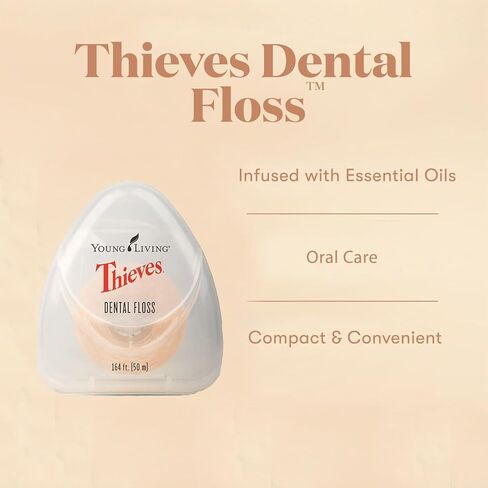 Young Living Thieves Dental Floss - Essential Oil-Infused Oral Care - 3 Pack for a Fresh and Clean Smile - Promotes Healthy Teeth and Gums with Thieves in Kuwait