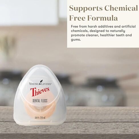 Young Living Thieves Dental Floss - Essential Oil-Infused Oral Care - 3 Pack for a Fresh and Clean Smile - Promotes Healthy Teeth and Gums with Thieves in Kuwait