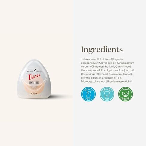 Young Living Thieves Dental Floss - Essential Oil-Infused Oral Care - 3 Pack for a Fresh and Clean Smile - Promotes Healthy Teeth and Gums with Thieves in Kuwait