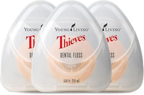 Young Living Thieves Dental Floss - Essential Oil-Infused Oral Care - 3 Pack for a Fresh and Clean Smile - Promotes Healthy Teeth and Gums with Thieves in Kuwait