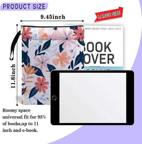 Book Sleeve, Book Covers for Paperbacks,Book Sleeves with Zipper, Book Pouch Butterfly Lover Gifts, Butterfly Themed Gifts for Women Librarian Teacher Daughter Graduation Birthday Christmas Gifts in Saudi Arabia