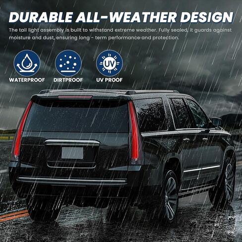 Red Clear Tail Lights Assembly LED Compatible for 4th Gen 2015-2020 GMC Yukon Rear Lamp Taillight 6 Holes 6 Pins with Amber Turn Signal (Set of 2) in Kuwait