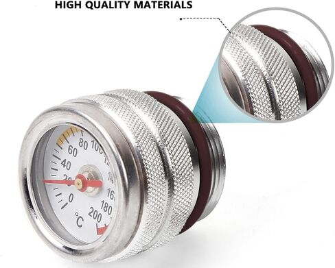 مقياس درجة حرارة الزيت M30x1.5 مقياس درجة حرارة الدراجة النارية 0-200 ℃ مقياس حرارة الزيت لـ Kawasaki W650 W400 W80 1987-1998 ، الأسود in Kuwait