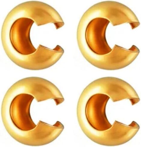 100pcs Adabele Tarnish Resistant 3mm (0.12 Inch) Small Loose Crimp Bead Knot Cover 14k Gold Plated Brass for Jewelry Craft Making BF8-3 in Kuwait