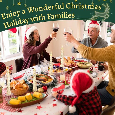 4 Pack Christmas Tree Candles, 10 Inch Unscented Tree Shaped Taper Candles Decorative Christmas Beeswax Candle for Xmas Holiday Decor, Party Banquet Centerpiece Decoration (Green with Silver Trim) in Kuwait