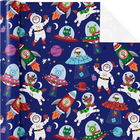 WRAPAHOLIC Construction Wrapping Paper Roll - Mini Roll - 17 Inch x 16.5 Feet - Silver Foil Digger Tractor Truck Design Perfect for Kids Boys Birthday, Baby Shower in Kuwait