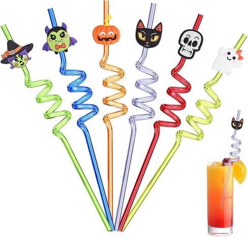 6PCS Easter Decorations Straws, Easter Eggs Bunny Basket Party Favors Straws Crazy Reusable Straws Accessories Decor in Saudi Arabia