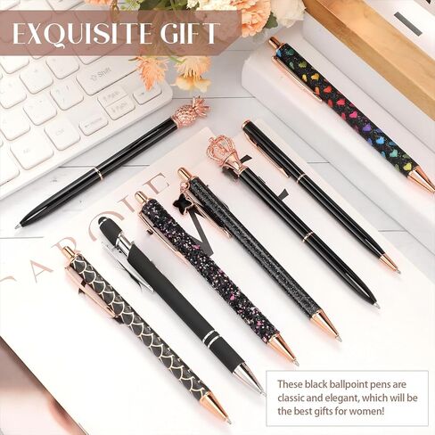 Colarr 16 Pcs Cute Ballpoint Sparkle Pens Set Metal Crystal Diamond Glitter Pen for Journaling Pretty Retractable Black Ink Christmas Fancy Gifts for Women Girls Office School Supply(Purple) in Kuwait