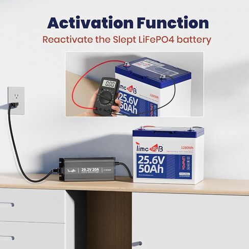 29.2V 20A LiFePO4 Battery Charger, 24V Mountable Battery Charger, 29.2V LiFePO4 Battery Charger with LED Indicators and Multi Safety Protections for 24V Lithium Iron Phosphate Battery in Kuwait