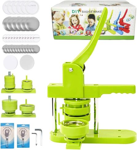 Button Maker Machine, DIY Pin Button Maker Machine,75mm(3 inch) Button Pin Maker Machine Kit with Free 100pcs Button Parts&Circle Cutter&Wrench Gadget in Saudi Arabia