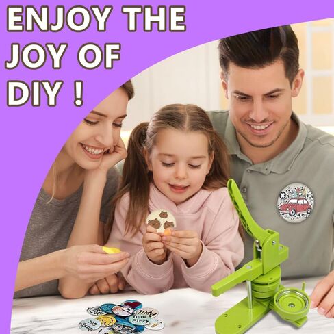 Button Maker Machine, DIY Pin Button Maker Machine,75mm(3 inch) Button Pin Maker Machine Kit with Free 100pcs Button Parts&Circle Cutter&Wrench Gadget in Saudi Arabia