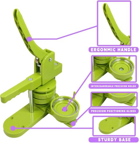 Button Maker Machine, DIY Pin Button Maker Machine,75mm(3 inch) Button Pin Maker Machine Kit with Free 100pcs Button Parts&Circle Cutter&Wrench Gadget in Saudi Arabia