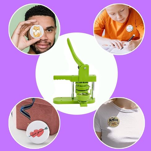 Button Maker Machine, DIY Pin Button Maker Machine,75mm(3 inch) Button Pin Maker Machine Kit with Free 100pcs Button Parts&Circle Cutter&Wrench Gadget in Saudi Arabia