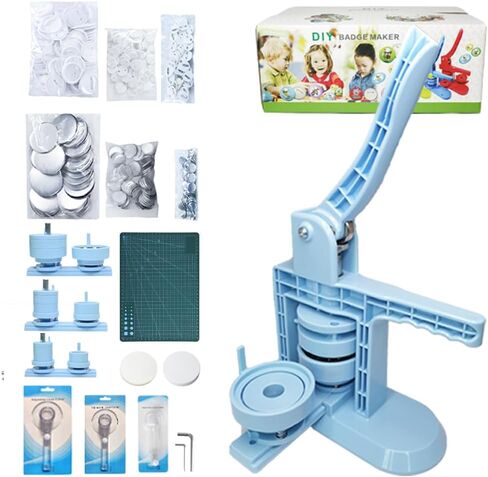 Button Maker Machine, DIY Pin Button Maker Machine,75mm(3 inch) Button Pin Maker Machine Kit with Free 100pcs Button Parts&Circle Cutter&Wrench Gadget in Saudi Arabia