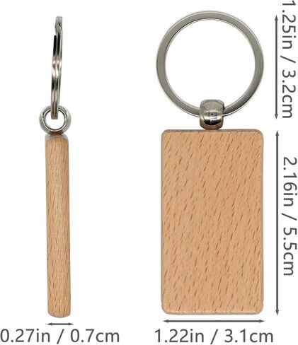 TFoRibbon 50 Pcs Wood Engraving Blanks Wooden Blank Keychains (Round) TFoRibbon00057 in Saudi Arabia