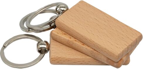 TFoRibbon 50 Pcs Wood Engraving Blanks Wooden Blank Keychains (Round) TFoRibbon00057 in Saudi Arabia