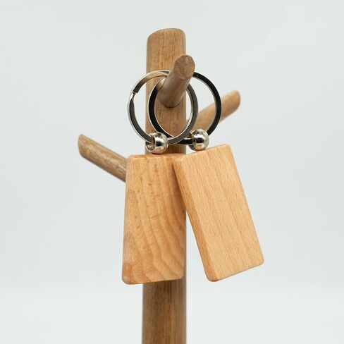 TFoRibbon 50 Pcs Wood Engraving Blanks Wooden Blank Keychains (Round) TFoRibbon00057 in Saudi Arabia