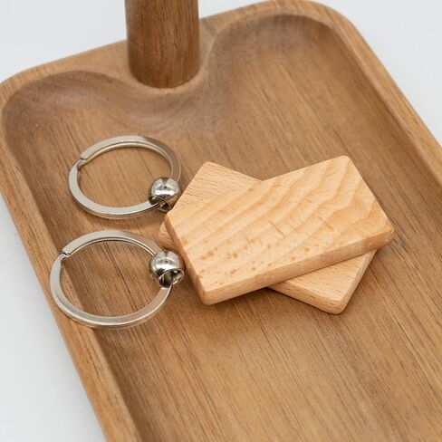 TFoRibbon 50 Pcs Wood Engraving Blanks Wooden Blank Keychains (Round) TFoRibbon00057 in Saudi Arabia