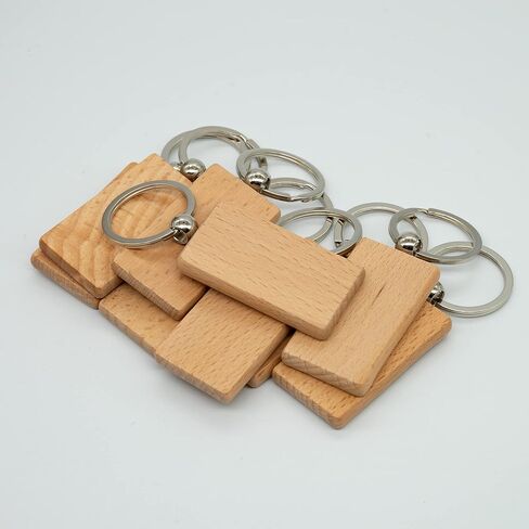 TFoRibbon 50 Pcs Wood Engraving Blanks Wooden Blank Keychains (Round) TFoRibbon00057 in Saudi Arabia