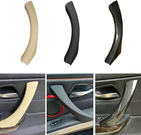 6Pcs/Set Carbon Fiber ABS Inner Interior Door Panel Pull Handle Cover for BMW E90 325i 328i 335i 330i 2006 2007 2008 2009 2010 2011 (Carbon Fiber Black) in Kuwait