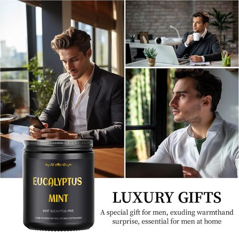 Scented Candles for Men, 4 Pack Mens Candle Gift Set, Relaxation Candles for Home Scented, 28oz Soy Wax Aromatherapy Candles of Lavender/Patchouli/Sandalwood/Smoke & Vanilla in Saudi Arabia