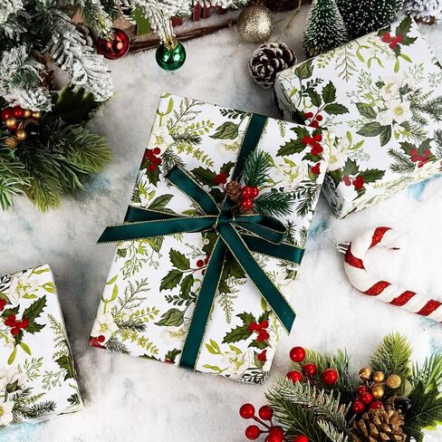 MERTURE Blue Christmas Wrapp Wrapp Roll - 17 in x 32.8 ft (46.5 قدم مربع. in Kuwait