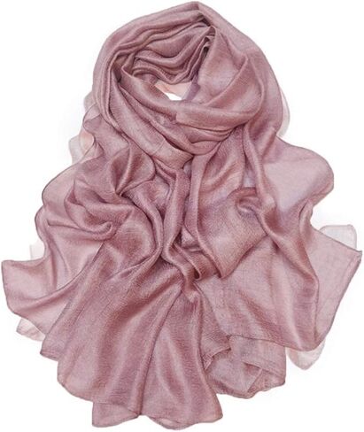 Bettli Womens Extra Large Scarf Shawl Wraps Pashminas Solid Soft Silky for Bridal Evening Wedding Party (silver grey) in Kuwait