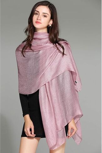 Bettli Womens Extra Large Scarf Shawl Wraps Pashminas Solid Soft Silky for Bridal Evening Wedding Party (silver grey) in Kuwait