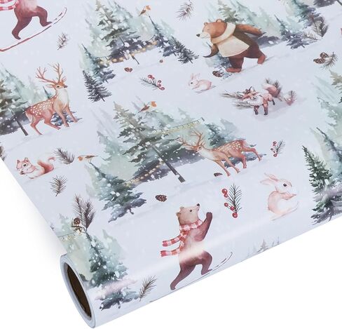 ورقة التغليف عيد الميلاد Rayofsun ، Gingerbread Man Gift Flapp Rolls ، ورقة تغليف هدايا Kraft للأشخاص تجعل الهدية رائعة للاحتفال بعيد الميلاد (حزمة 1:17 في × 32 قدمًا) in Kuwait