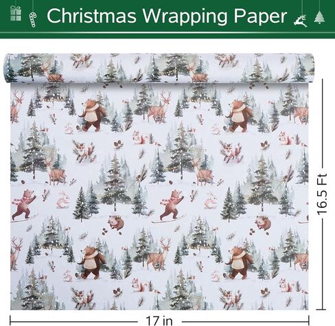 ورقة التغليف عيد الميلاد Rayofsun ، Gingerbread Man Gift Flapp Rolls ، ورقة تغليف هدايا Kraft للأشخاص تجعل الهدية رائعة للاحتفال بعيد الميلاد (حزمة 1:17 في × 32 قدمًا) in Kuwait