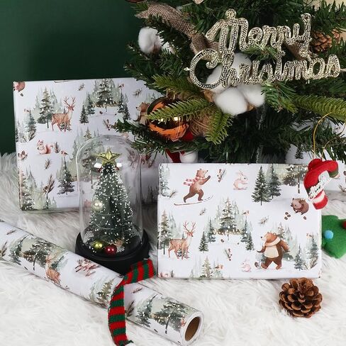 ورقة التغليف عيد الميلاد Rayofsun ، Gingerbread Man Gift Flapp Rolls ، ورقة تغليف هدايا Kraft للأشخاص تجعل الهدية رائعة للاحتفال بعيد الميلاد (حزمة 1:17 في × 32 قدمًا) in Kuwait