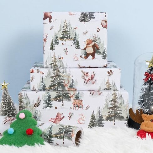 ورقة التغليف عيد الميلاد Rayofsun ، Gingerbread Man Gift Flapp Rolls ، ورقة تغليف هدايا Kraft للأشخاص تجعل الهدية رائعة للاحتفال بعيد الميلاد (حزمة 1:17 في × 32 قدمًا) in Kuwait