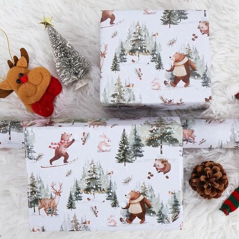 ورقة التغليف عيد الميلاد Rayofsun ، Gingerbread Man Gift Flapp Rolls ، ورقة تغليف هدايا Kraft للأشخاص تجعل الهدية رائعة للاحتفال بعيد الميلاد (حزمة 1:17 في × 32 قدمًا) in Kuwait