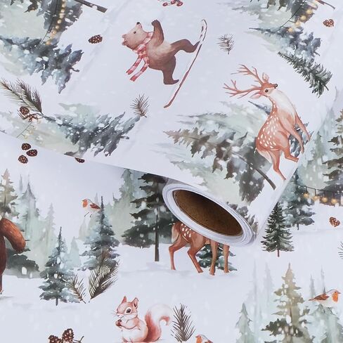 ورقة التغليف عيد الميلاد Rayofsun ، Gingerbread Man Gift Flapp Rolls ، ورقة تغليف هدايا Kraft للأشخاص تجعل الهدية رائعة للاحتفال بعيد الميلاد (حزمة 1:17 في × 32 قدمًا) in Kuwait