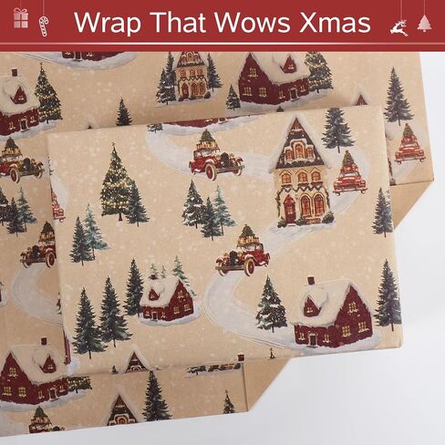 RayofSun christmas wrapping paper,Gingerbread Man gift wrapping paper rolls,kraft gift wrapping paper for people Make the gift more exquisite for celebrating Christmas (pack of 1:17 in x 32 ft) in Saudi Arabia