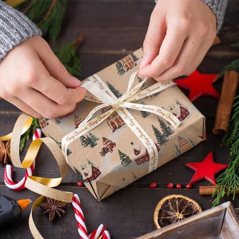 RayofSun christmas wrapping paper,Gingerbread Man gift wrapping paper rolls,kraft gift wrapping paper for people Make the gift more exquisite for celebrating Christmas (pack of 1:17 in x 32 ft) in Saudi Arabia