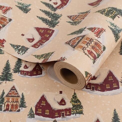 RayofSun christmas wrapping paper,Gingerbread Man gift wrapping paper rolls,kraft gift wrapping paper for people Make the gift more exquisite for celebrating Christmas (pack of 1:17 in x 32 ft) in Saudi Arabia