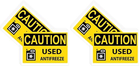 Caution Used Antifreeze Sign Stickers Labels,5×7 Inch Hazard Waste Label Decal Stickers Warning Sign Labels for Outdoors(Pack-10) in Saudi Arabia