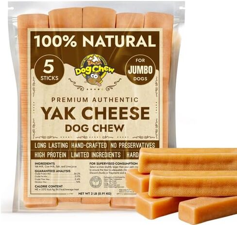 Tibetan Dog Chew Yak Cheese Sticks - Natural, Handmade Treats for Jumbo Dogs, Long-Lasting Entertainment, Perfect for Aggressive Chewers, Rawhide-Free, Grain-Free, Gluten-Free (1 Chew, Jumbo) in Saudi Arabia