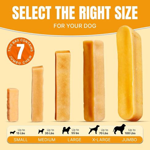 Tibetan Dog Chew Yak Cheese Sticks - Natural, Handmade Treats for Jumbo Dogs, Long-Lasting Entertainment, Perfect for Aggressive Chewers, Rawhide-Free, Grain-Free, Gluten-Free (1 Chew, Jumbo) in Saudi Arabia