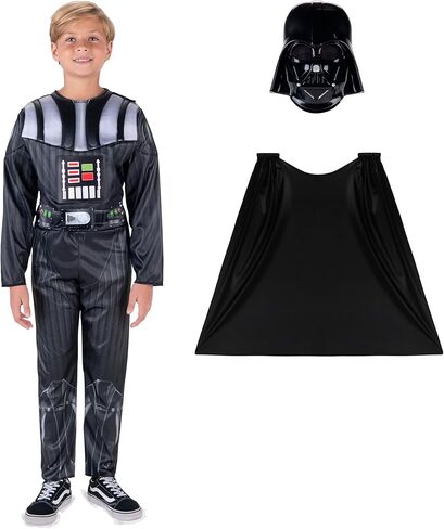 Star Wars Darth Vader Official Youth Costume - Premium Light Up Padded Jumpsuit with Plastic Mask and Detachable Cape in Saudi Arabia